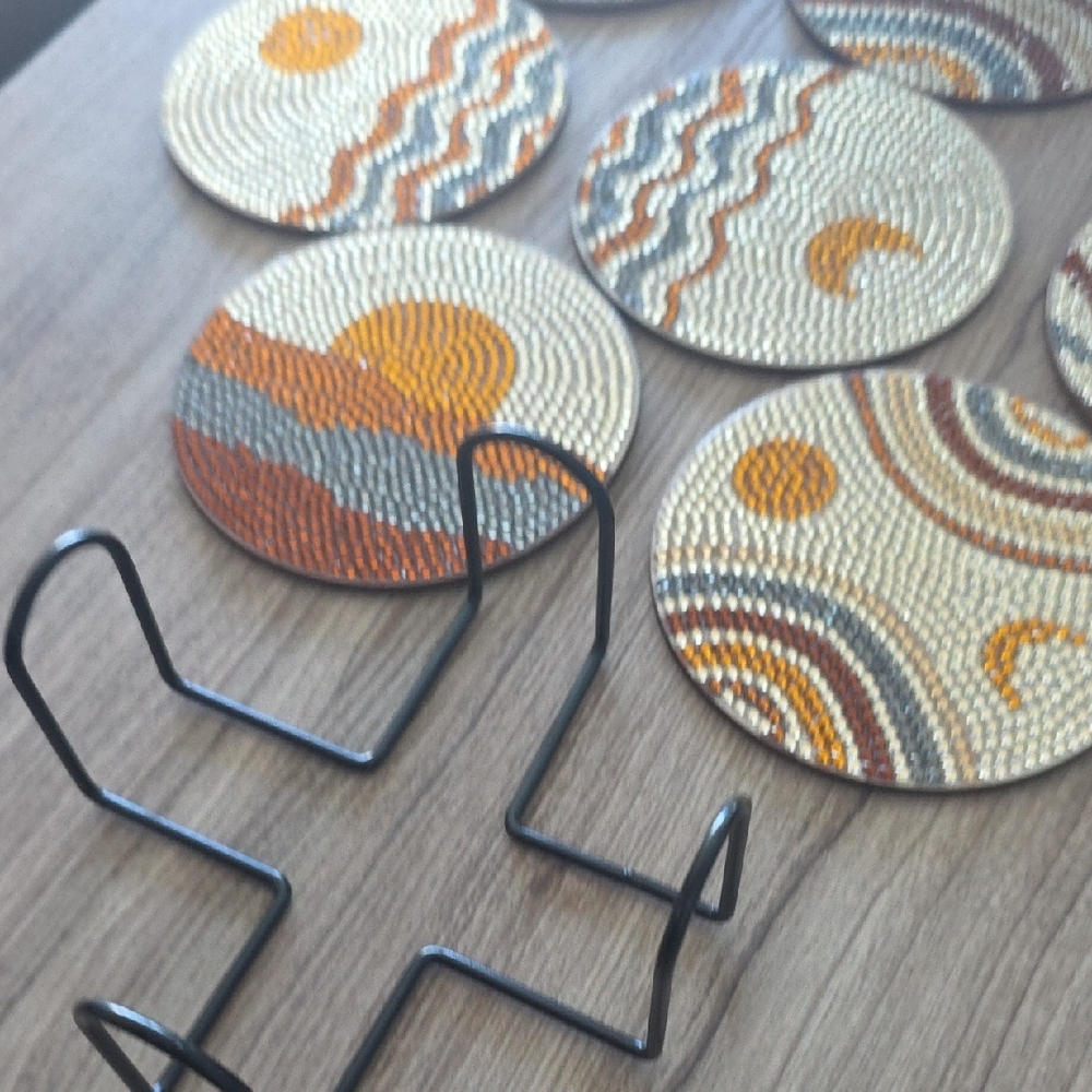 Sunset Patterned Coasters Set - Multicolor - Picture 8 of 8